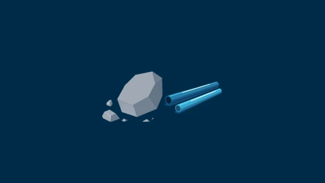 Symbolic representation of raw materials and semi-finished products representing the material phase a product life cycle.