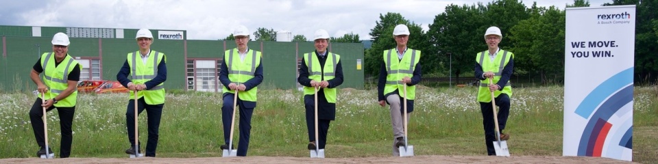 Spatenstich für das neue Logistikzentrum von Bosch Rexroth in Lohr