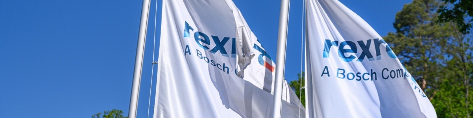 Fahnen mit Bosch Rexroth-Logo