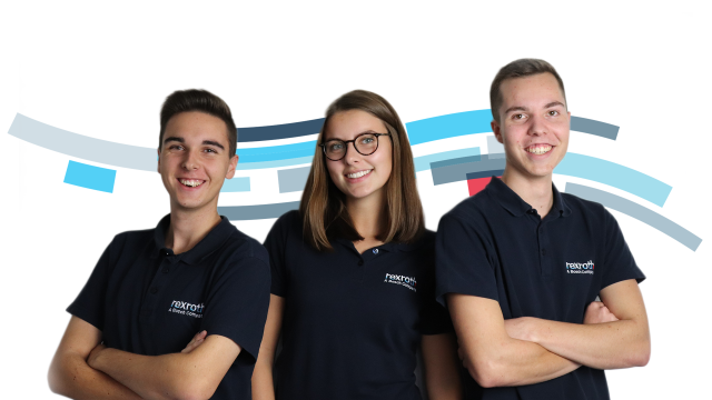 Portrait of three trainees from warehouse logistics