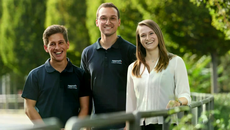 Drei duale Studierende bei Bosch Rexroth