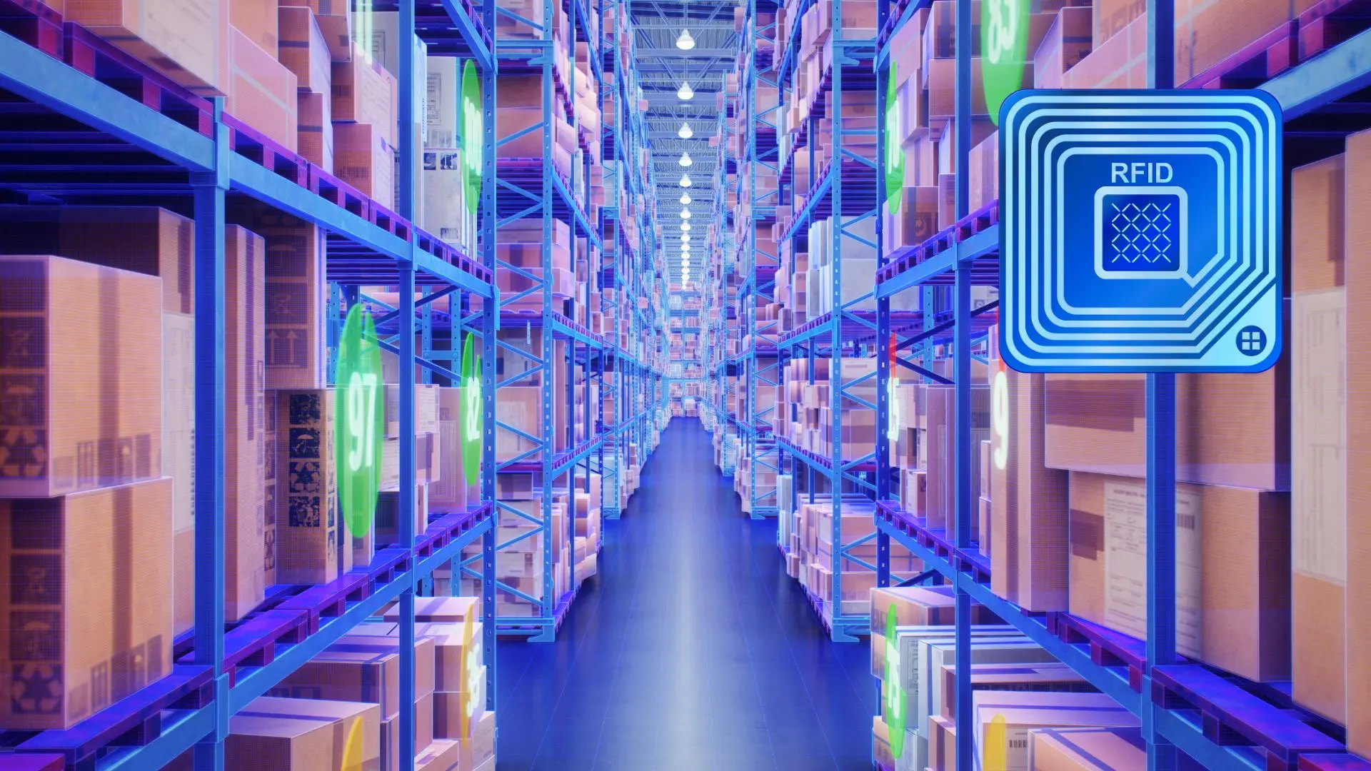 modern raktár és rfid címke