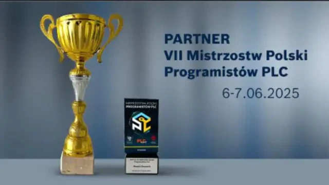 a trophy and statuette with the inscription: partner of the 7th polish plc programmers’ championship