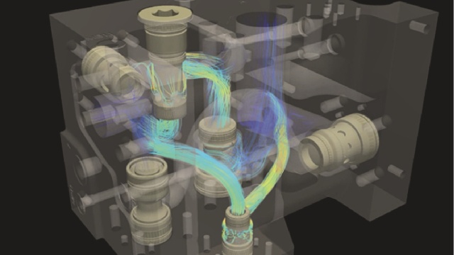 Geometria wewnętrzna bloku hydraulicznego z optymalizowanym przepływem