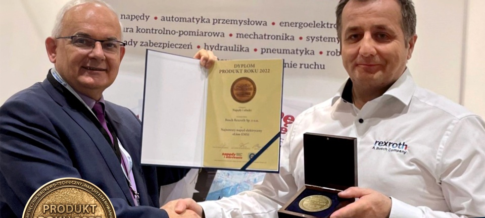 Wręczenie medalu “Produkt Roku 2022” (Źródło obrazu: „Napędy i Sterowanie”)