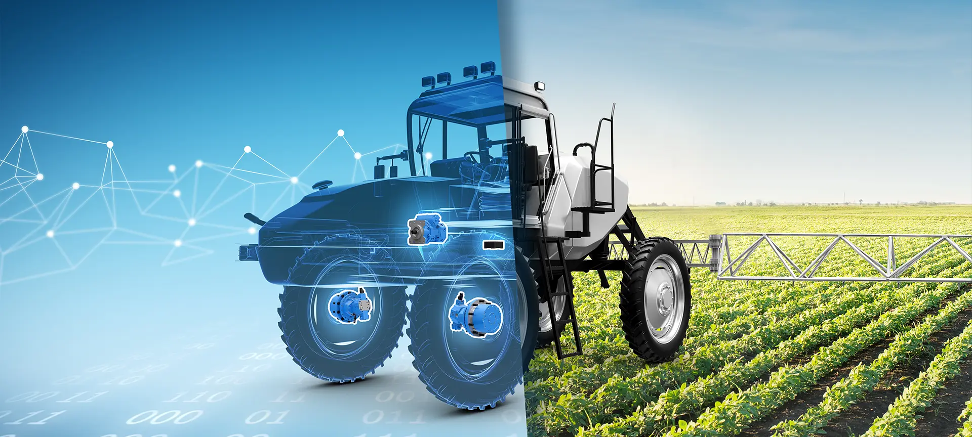 AgDrive – wydajne, kompleksowe rozwiązanie firmy Bosch Rexroth, które obejmuje oprogramowanie BODAS – udostępnia szeroki zakres funkcji dla samobieżnych maszyn rolniczych z hydrostatycznym napędem wielosilnikowym.