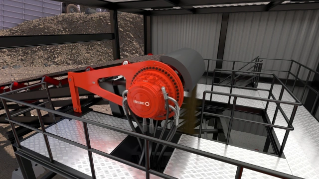 Hagglunds motor indoors