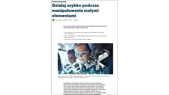 podgląd artykułu prasowego o modułach liniowych SMS