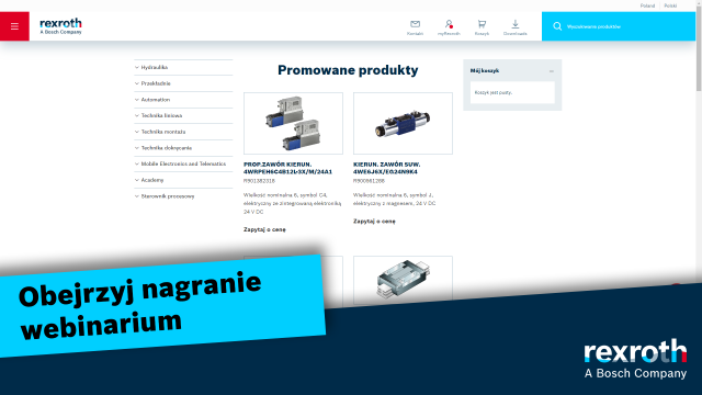 Aftermarket w maszynach samojezdnych; organizacja, aplikacje, produkty + Rexroth Store (e-shop)