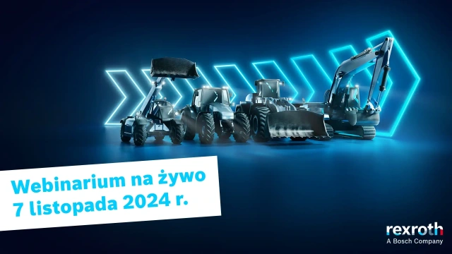 data webinarium 7 listopada 2024, w tle maszyny robocze i niebieskie neonowe strzałki skierowane w prawo