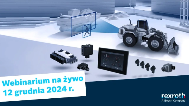 data webinaru: 12 grudnia 2024, w tle maszyna robocza z pokazanymi technologiami