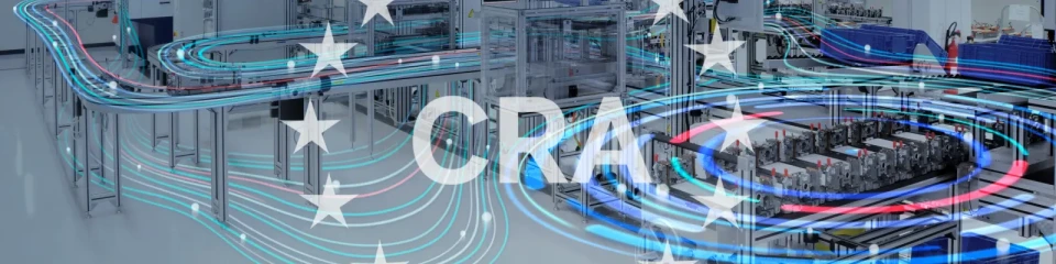 CRA logga mot en frabriksbakgrund