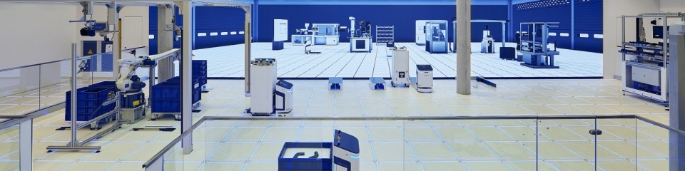 The Model Factory is an integral part of the Customer and Innovation Center: Bosch Rexroth demonstrates the potential of modular and highly digitalized manufacturing in an area of around 500 square meters 