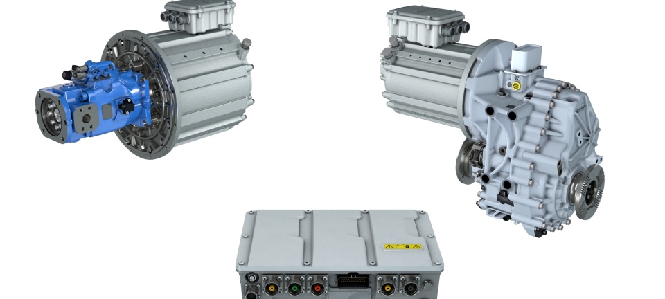 The modular and scalable Rexroth eLION platform for the electrification of mobile machinery includes motor-generators, inverters, gearboxes, software and accessories as well as matching hydraulics