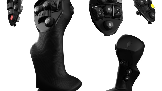 With various grip configurations and flexible pushbutton, finger wheel and rocker switch arrangements, the Sense+ joystick can be adjusted to suit various machine types and functions