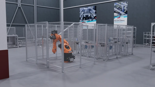 With the EcoSafe material for guard designs from Bosch Rexroth, safety fences provides protection from all sides quicker and with more flexibility