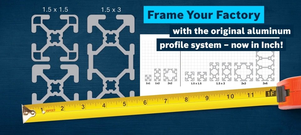 FRAME YOUR FACTORY with the original aluminum profile system - now available in Inch!