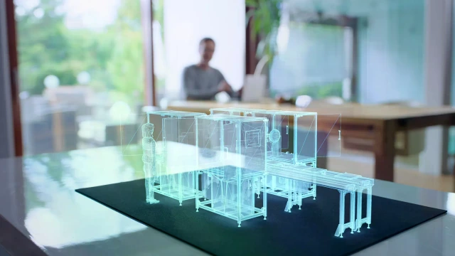 Employee is working with Bosch Rexroth Engineering Software MTpro