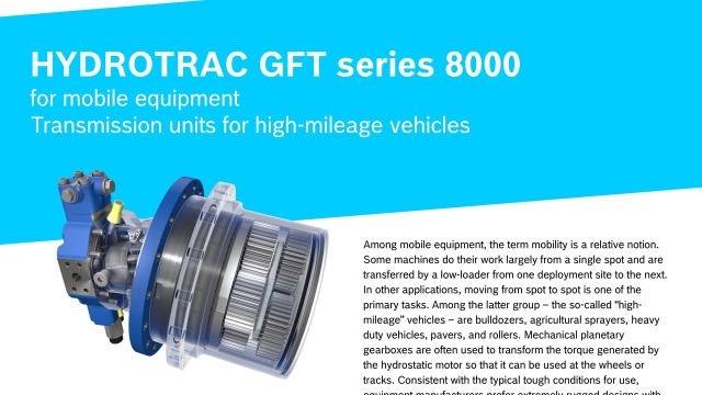 PDF click to download - HYDROTRAC GFT series 8000 ideal for mobile equipment, transmission units for high-mileage vehicles.