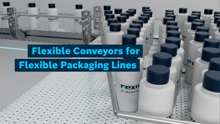 Flexible conveyors for flexible packaging lines