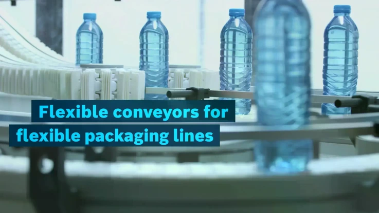 Flexible conveyors for flexible packaging lines