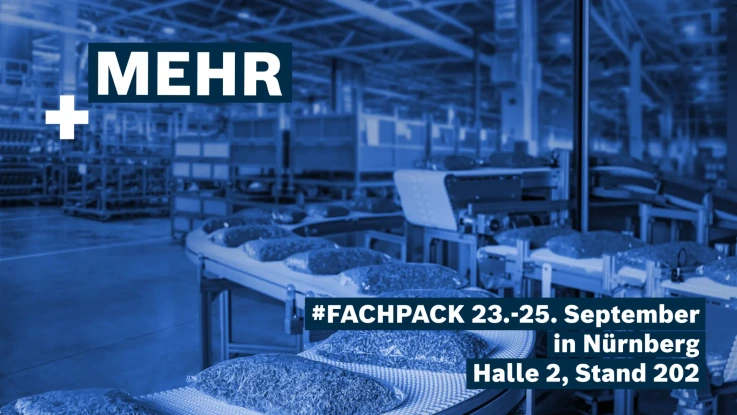 Bild einer industriellen Anlage hinter dem Slogan "MEHR"