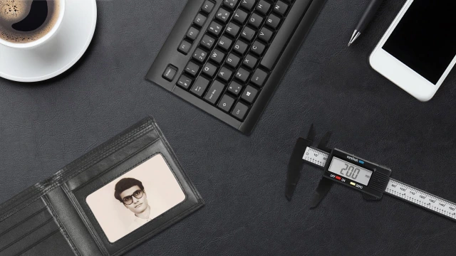 Desk with belongings