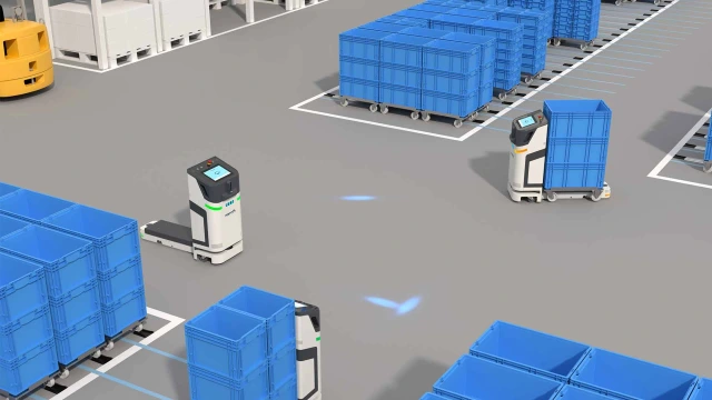 Illustration AMRs in factory