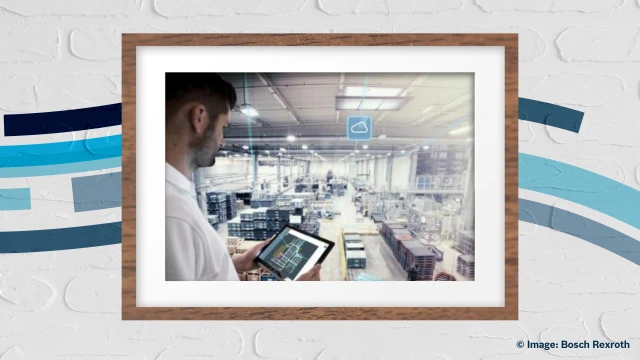 Man in factory of the future