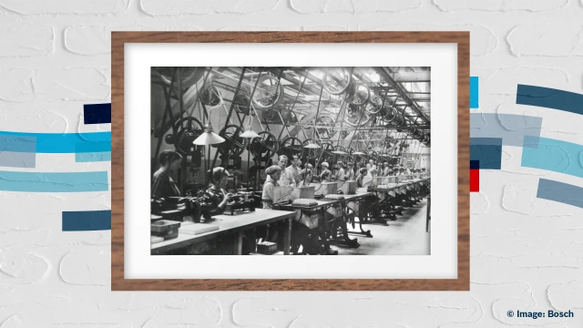 Bosch factory workers producing spark plugs