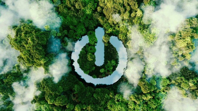on symbol shaped lake