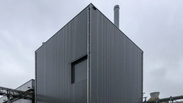 Cooling house building depicted from the outside