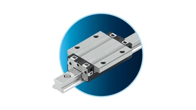 Ball rail system BSCL in a spot on a dark blue background