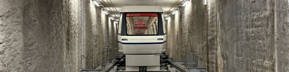Skymetro-Chassis im Tunnel