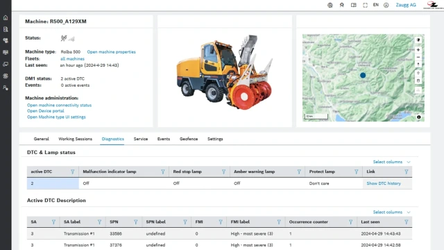 Single view of a Rolba 500 with links to detail page