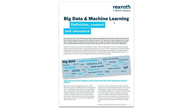 Whitepaper: Big Data & Machine Learning – Definition, context and relevance.