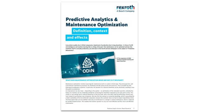 Whitepaper: Predictive Analytics & Maintenance Optimization – Definition, context and effects.