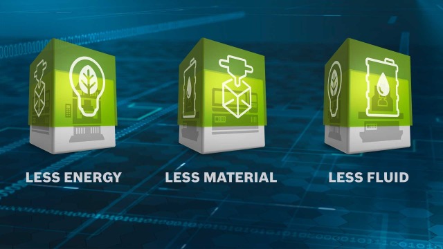 為了達到更高的永續性，Rexroth 的工業液壓系統使用了以下關鍵