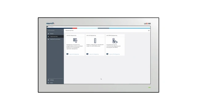 A screen showing a software ecosystem and a white background