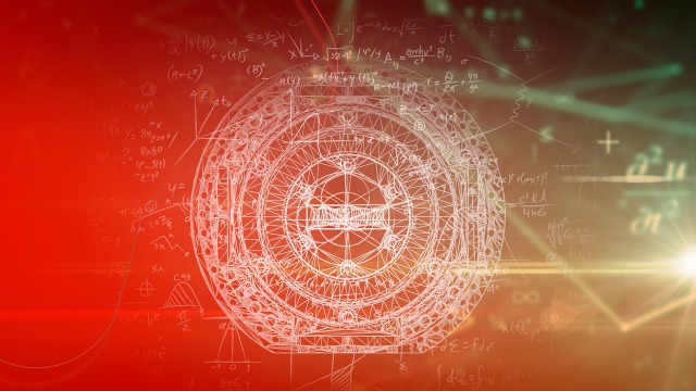 Line image of Hägglunds Quantum motor on red and green background