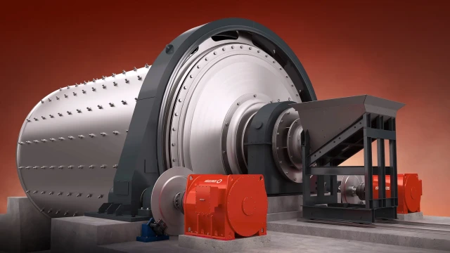 Hägglunds Thunder motor in operation on a ball mill.