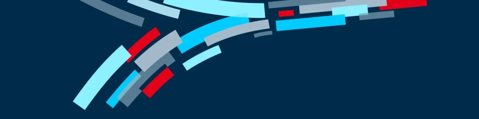 Colorful wave on dark blue background.