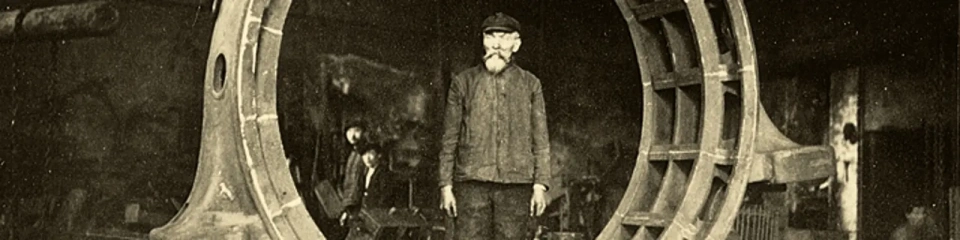 Georg Ludwig Rexroth at the water-powered hammer mill.