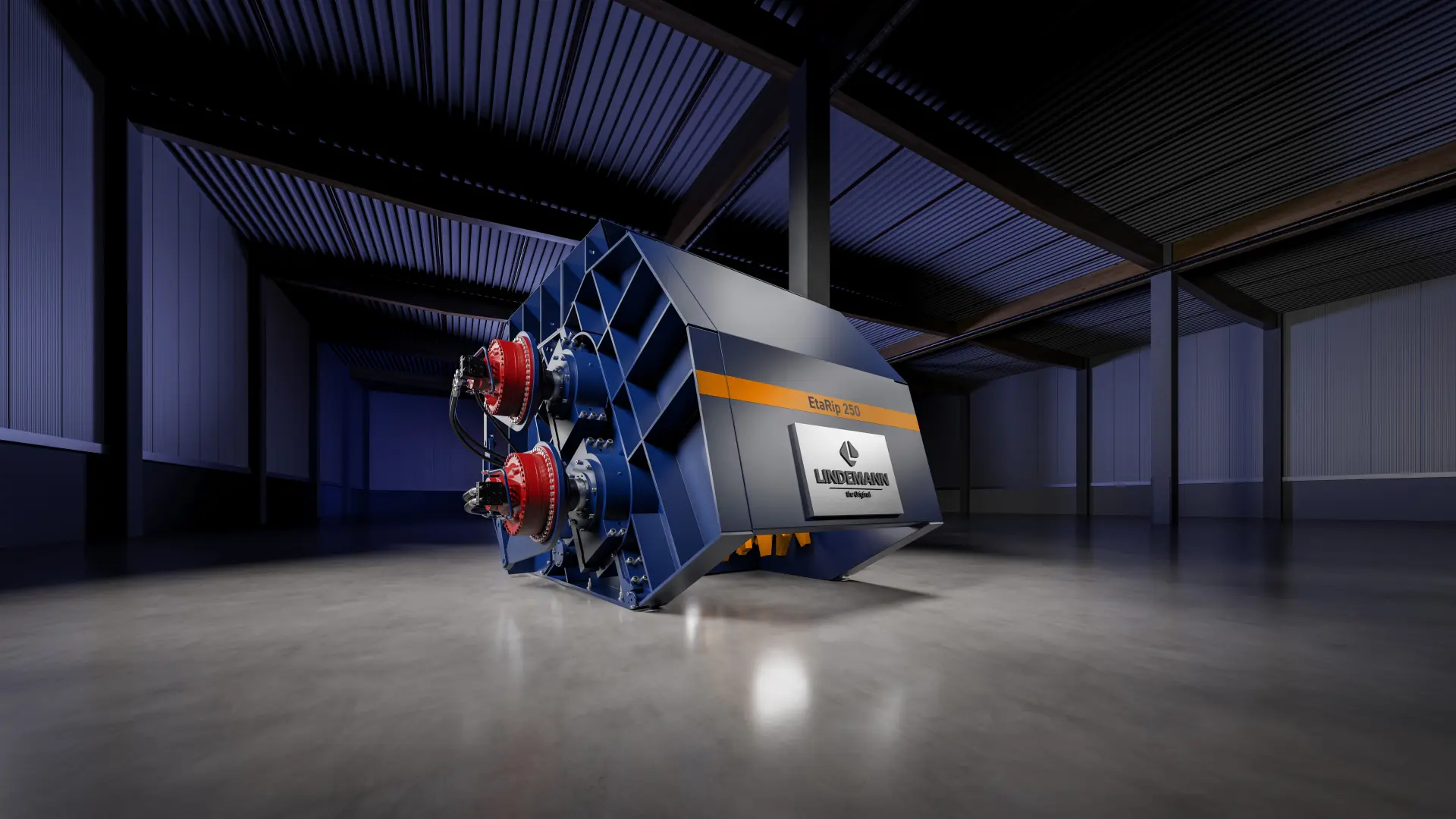 The EtaRip pre-shredder from Lindemann benefits from the high power density and robustness of the Hägglunds radial piston motors.