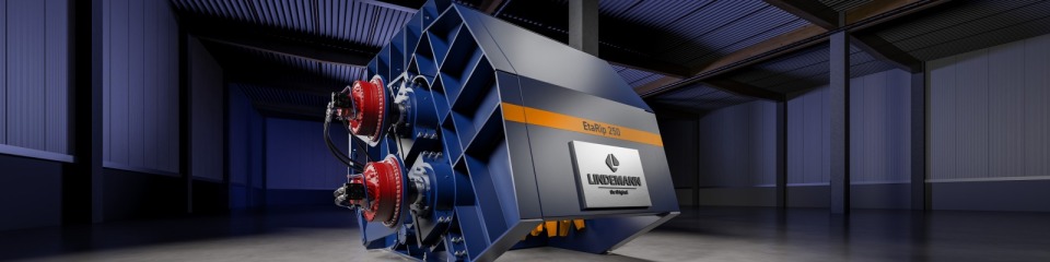 Der PreShredder EtaRip von Lindemann profitiert von der hohen Leistungsdichte und Robustheit der Hägglunds Radialkolbenmotoren.