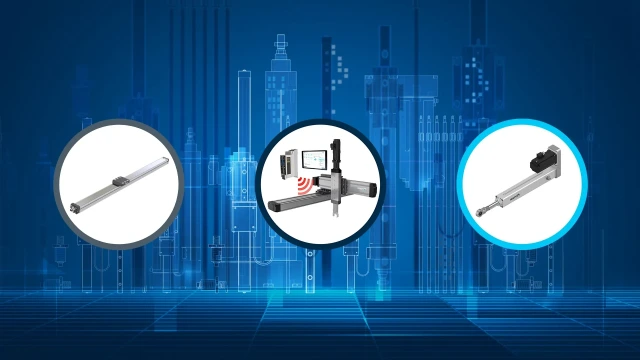 The image shows linear systems and actuators.