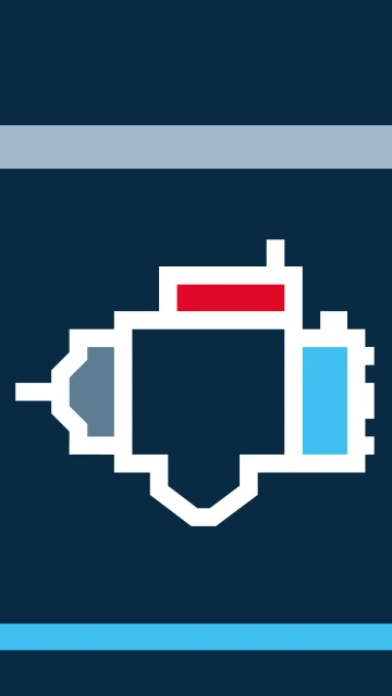 product icon with white stroke on dark blue background