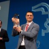 Thomas Fechner holding Hermes Award