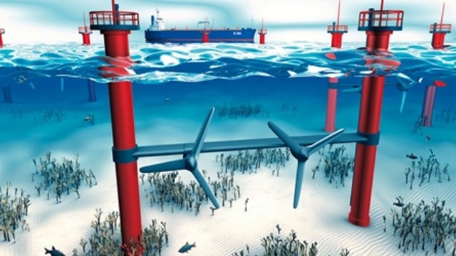 Convertizoare de energie din curenți mareici și oceanici