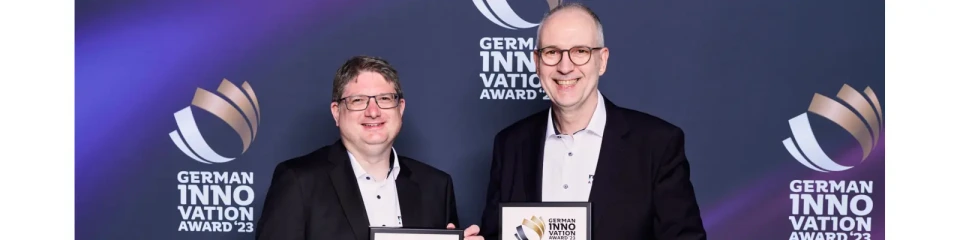 Stefan Thienen, Produktmanager CytroForce und Heiko Oehm, Marketing Manager Industriehydraulik, Bosch Rexroth AG.